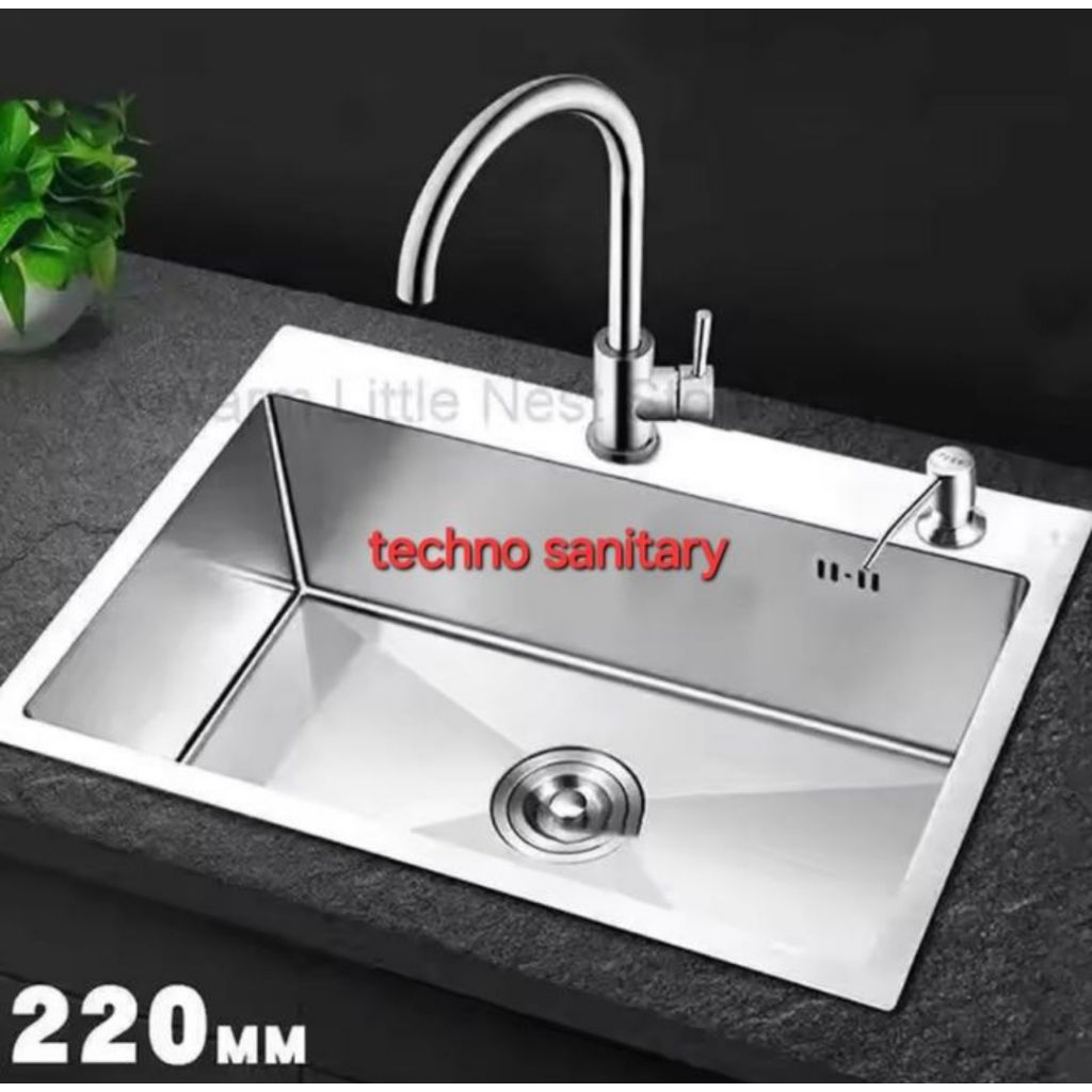 Kitchen Sink Stainless 7545 Bak Cuci Piring 1 Lubang Besar SUS 304
