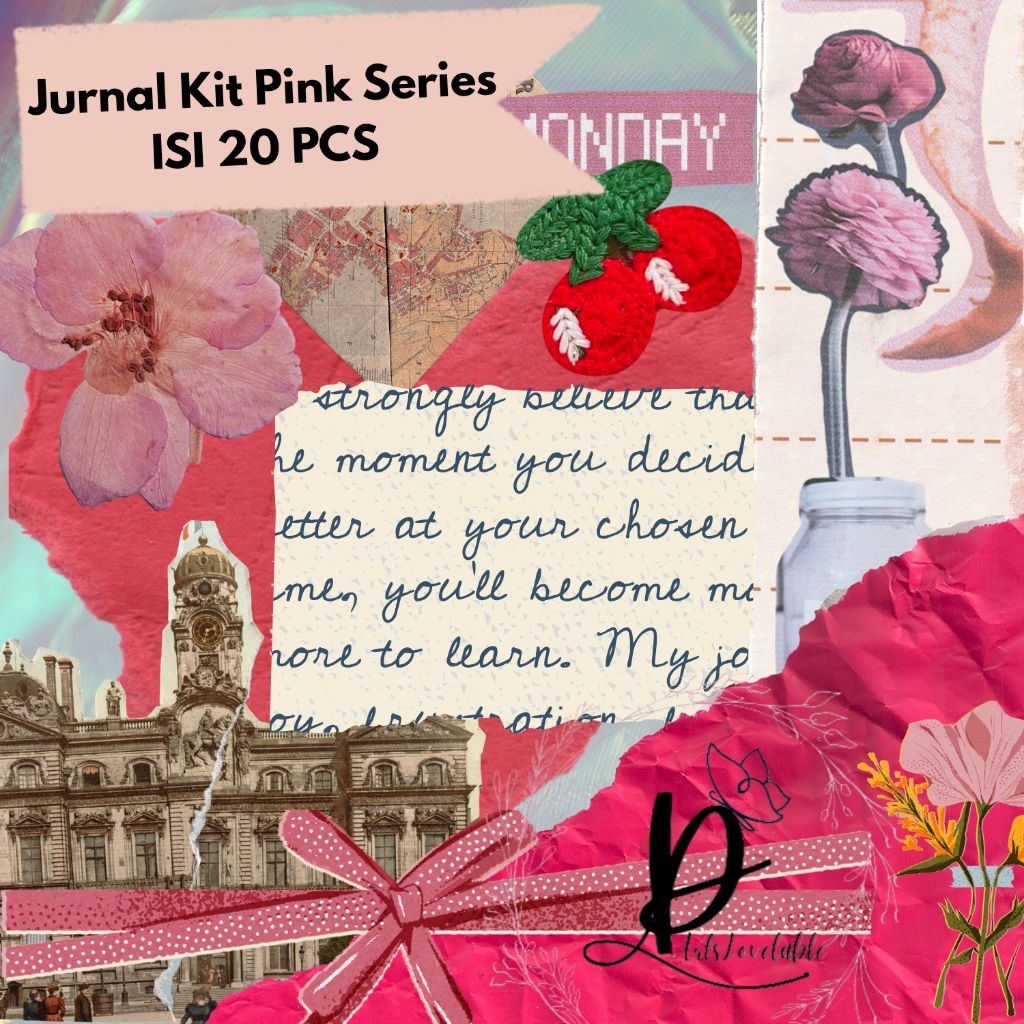 

[D.ArtsLovelable] COD 20 PCS Journal Kit Pink Series Decor Art Perempuan Jurnal Kit Coquotte
