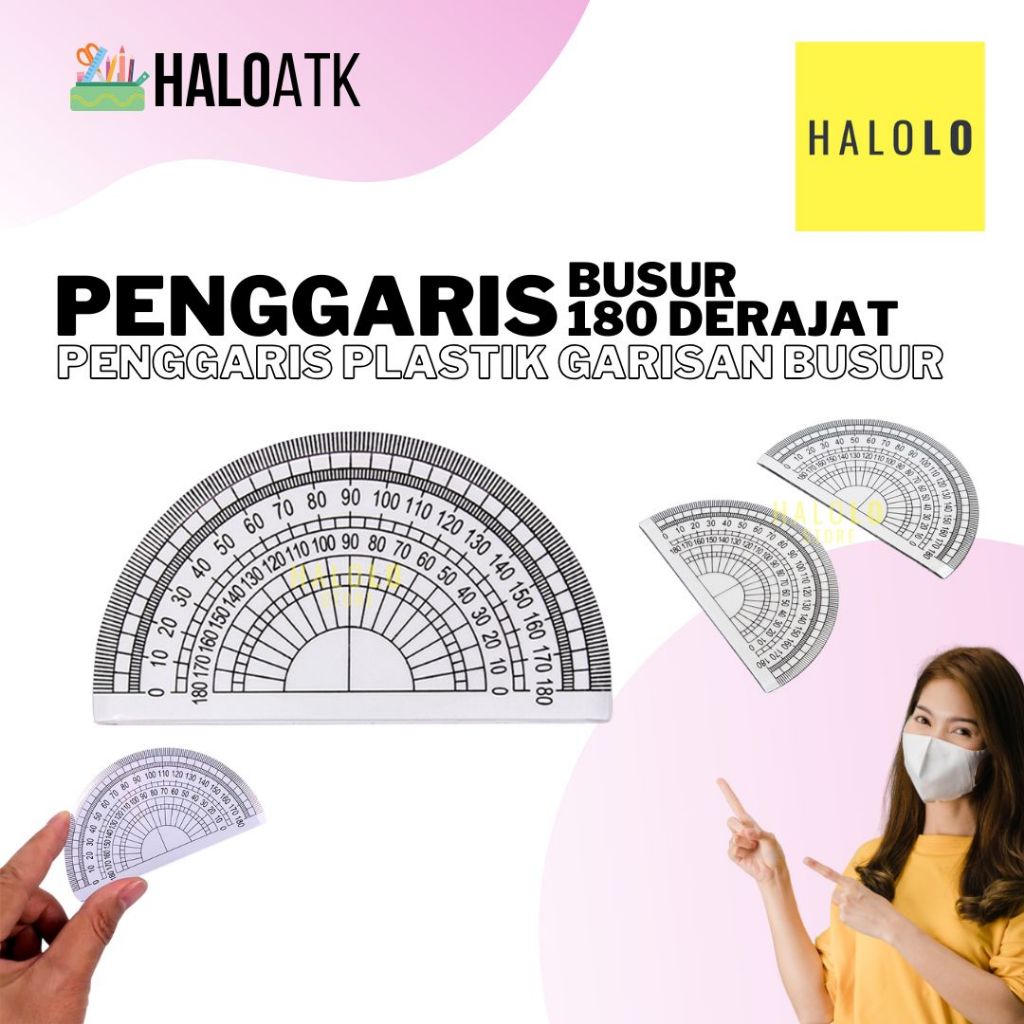 

Penggaris Busur 180 Derajat Penggaris Busur Plastik Transparan