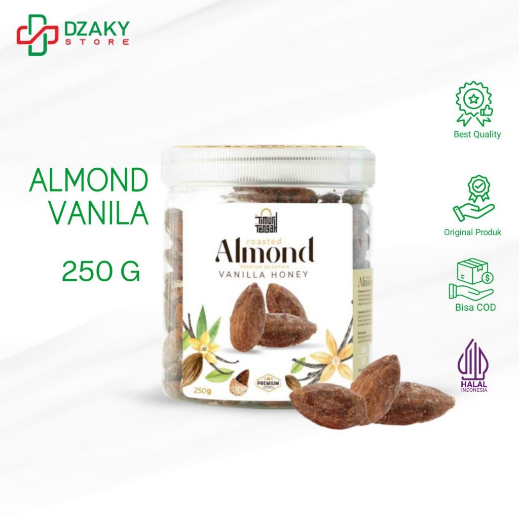 

Kacang Almond Vanilla Honey 250 gr Timur Tengah Original Premium