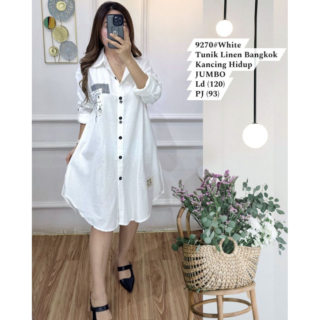 Tunik 9270 Tunik Jumbo Linen Bangkok - ELK