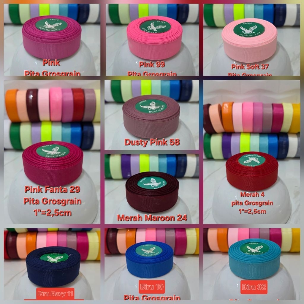 

PITA GROSGRAIN 1" INCH 2,5CM 25 yard Tebal PITA KADO HAMPERS DIY ART N CRAFT JEPITAN BUKET BOUQET BUNGA