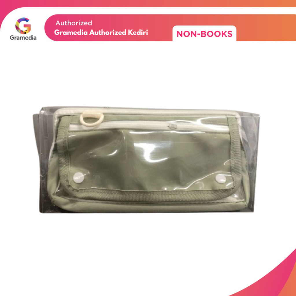 

Gramedia Kediri-kako pencase with display pocket grey