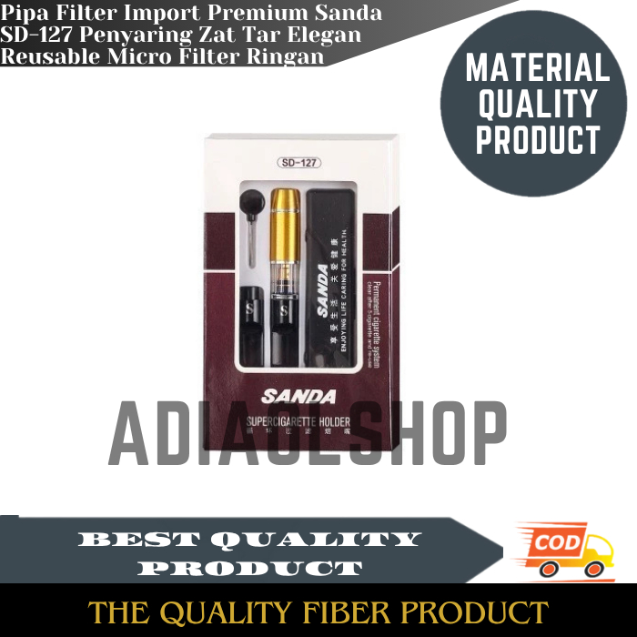 Pipa Filter Import Premium Sanda SD-127 Penyaring Zat Tar Elegan Reusable Micro Filter Ringan