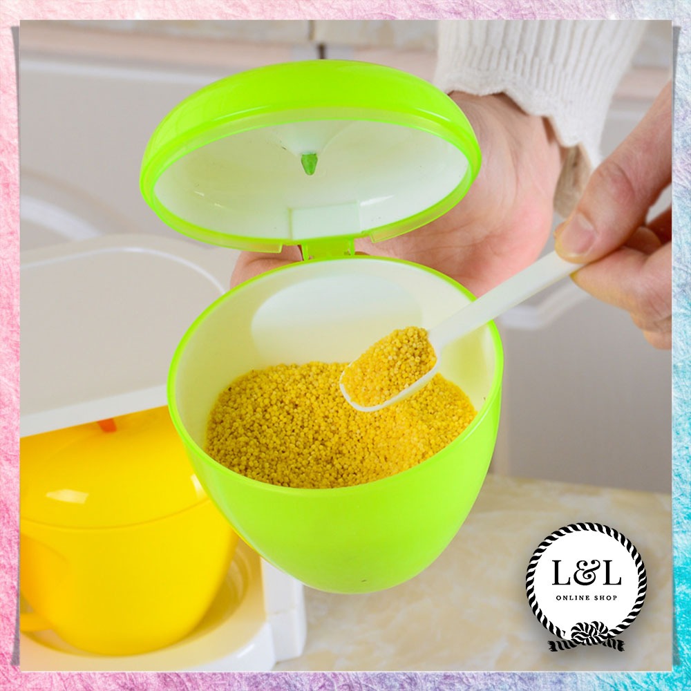 Tempat Bumbu Dapur Bentuk Apel Unik, Lucu & Praktis Wadah Bumbu Dapur Apple Style Multifungsi Tahan 