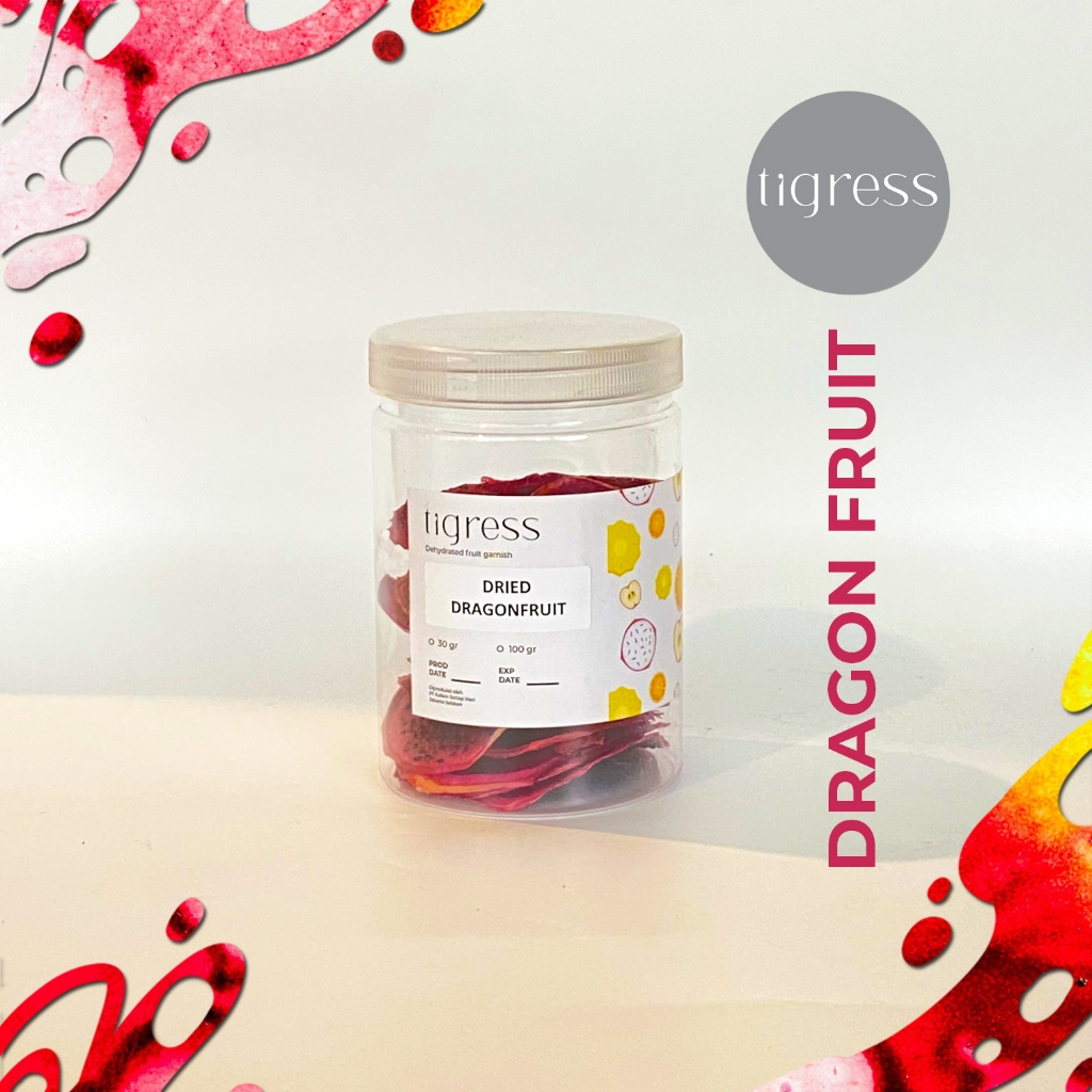 

Dried Dragon Fruit Garnish / Topping Buah Naga Kering Tigress