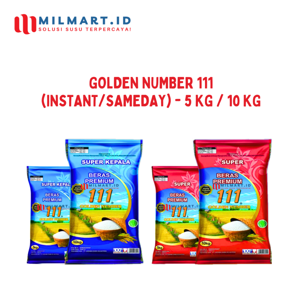 

[INSTANT/SAMEDAY] GOLDEN NUMBER 111 BERAS PREMIUM SUPER/SUPER KEPALA 5KG/10KG BERAS PUTIH WHITE RICE