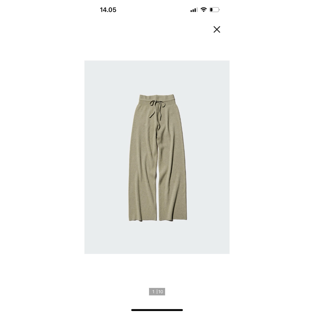 celana rajut uniqlo washable knit ribbed pants green