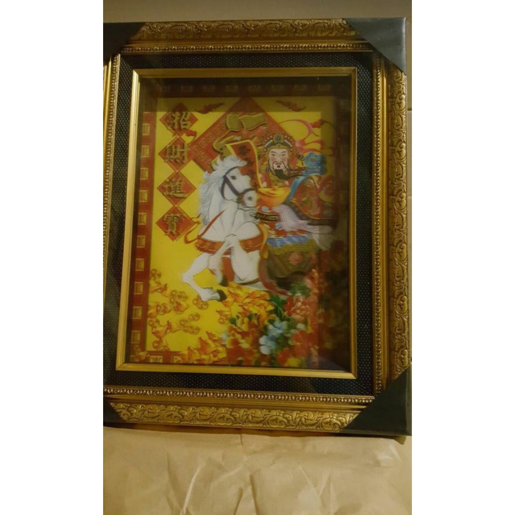 Hiasan dinding 3D - Kwan Kong naik kuda.