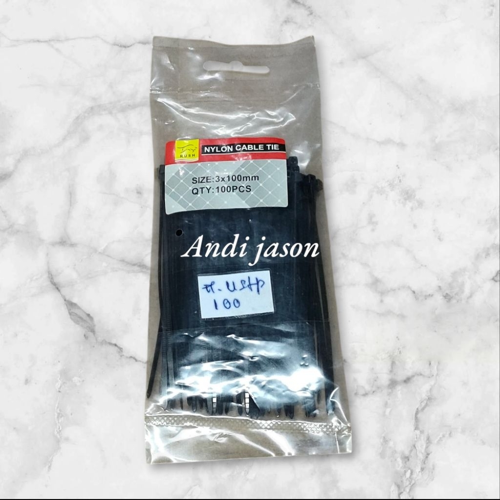 

KABEL TIE RUSH HITAM PANJANG 100MM TEBAL 3MM ISI 100PCS
