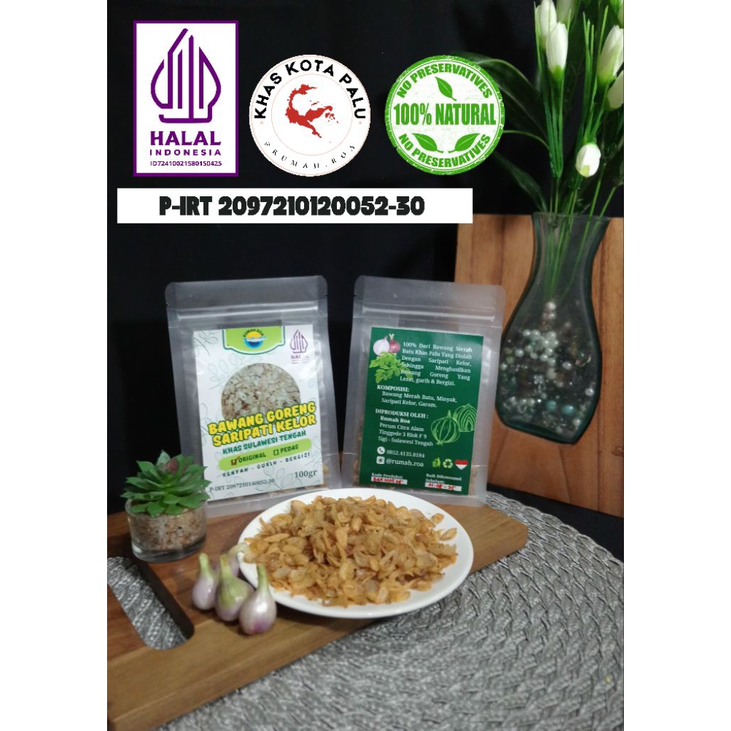 

Bawang Goreng Khas Palu diolah dengan Saripati Kelor [Pedas] 100gr