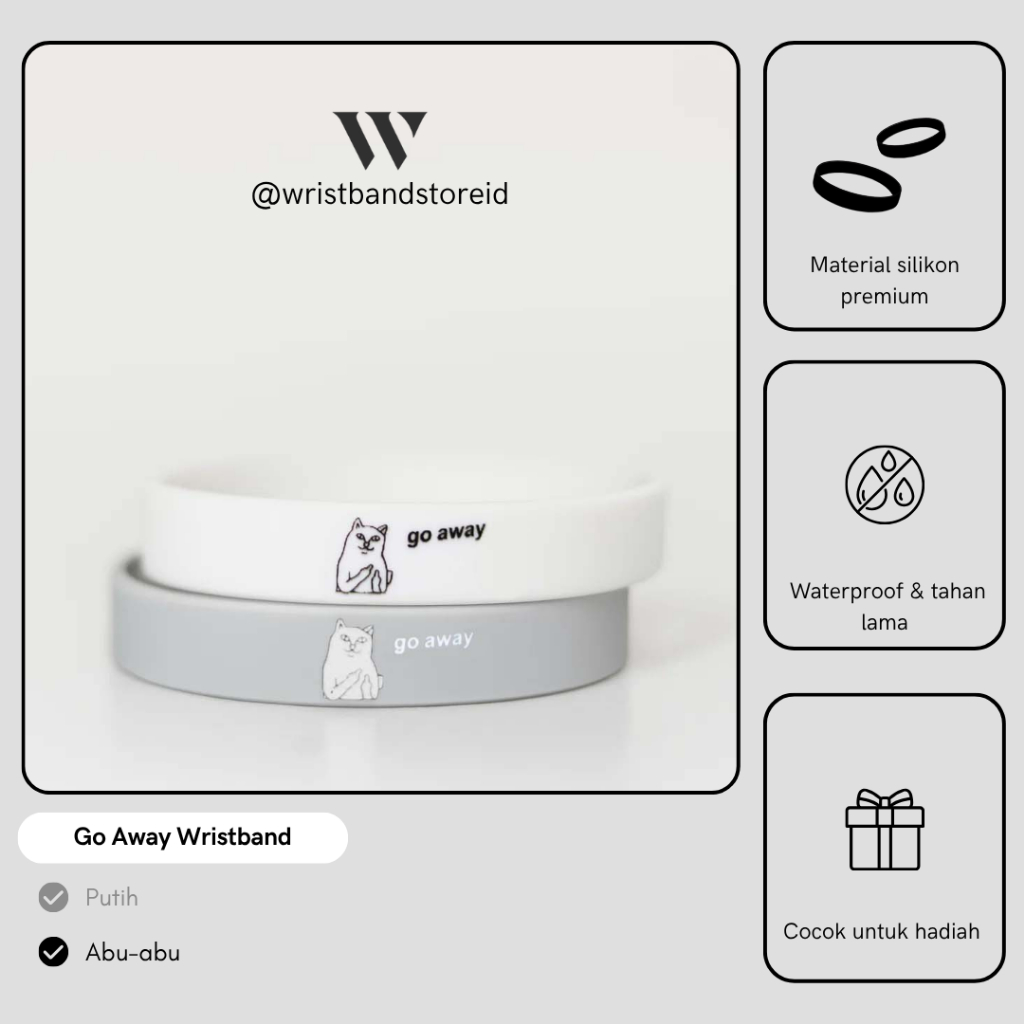 GO AWAY RIP N DIP GELANG WRISTBAND HYPE RIP N DIP KUCING