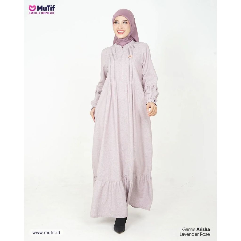 GAMIS ARISHA - MUTIF/GAMIS CANTIK/GAMIS COUPLE/WARNA PASTEL