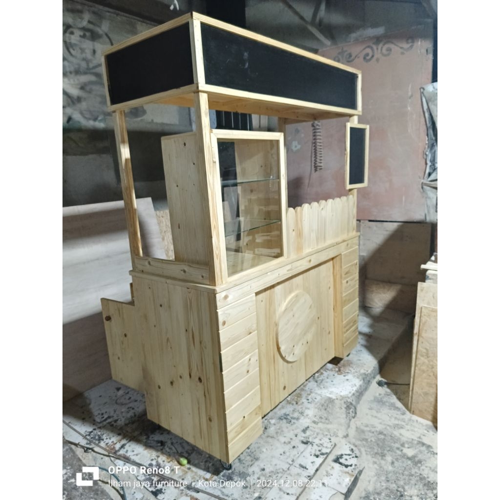 grobak bakso bahan jati Belanda murah meriah