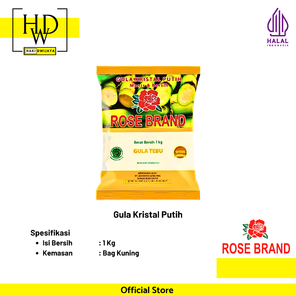 

[1kg] Rose Brand Gula Pasir Kemasan Kuning