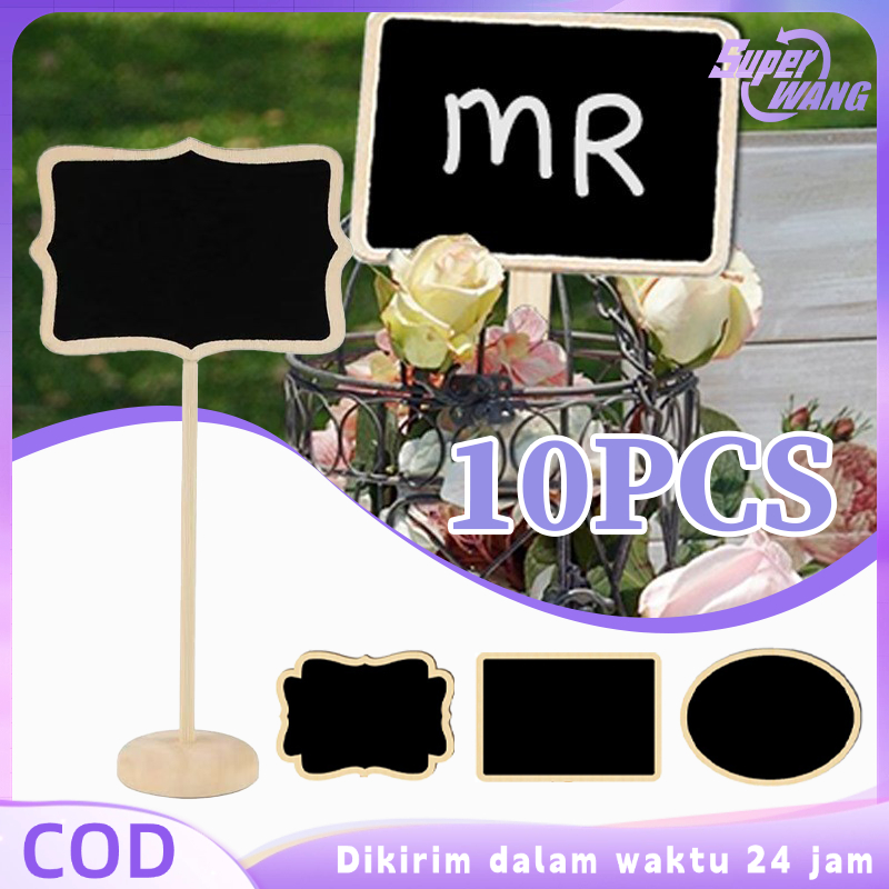 

10pcs Papan Tulis Kapur Cafe Mini Chalkboard Stand Mini Black Board Papan Tulis Mini Blackboard Stand