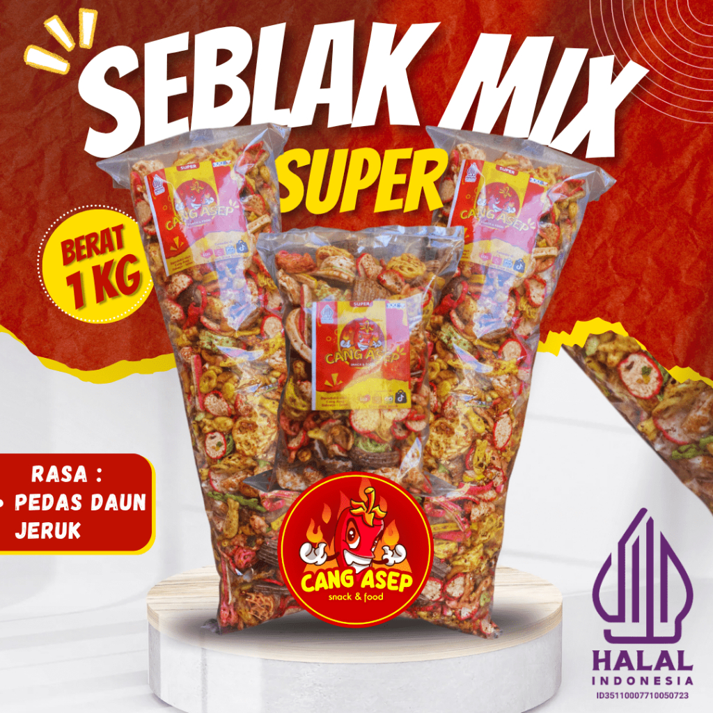 

SEBLAK MIX 1KG,500g dan 250g BETON/JENGKOL/RAFAEL/KENCUR/IKAN/MAKARONI GURIH RENYAH-kripik kurpuk cemilan