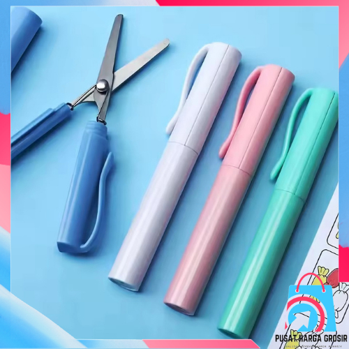 

PHG - Gunting Lipat Mini Bentuk Pena Gunting Kertas Paper Cutter Portable Scissors Gunting Kecil Alat Pemotong Kertas Portabel Model Pulpen
