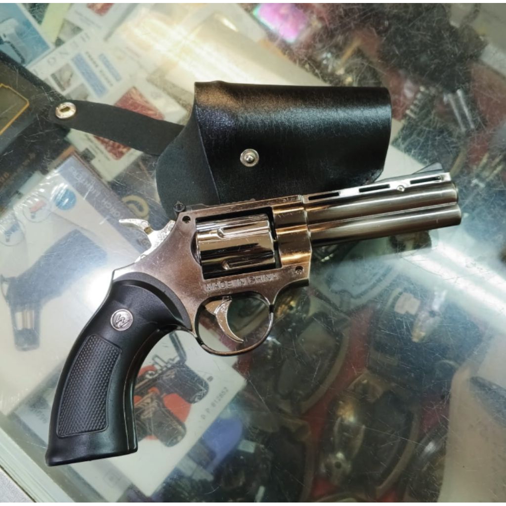 Korek Api Gas Pistol Revolver/Korek Api Bara Model Pistol Revolver Ukuran Besar free Sarung