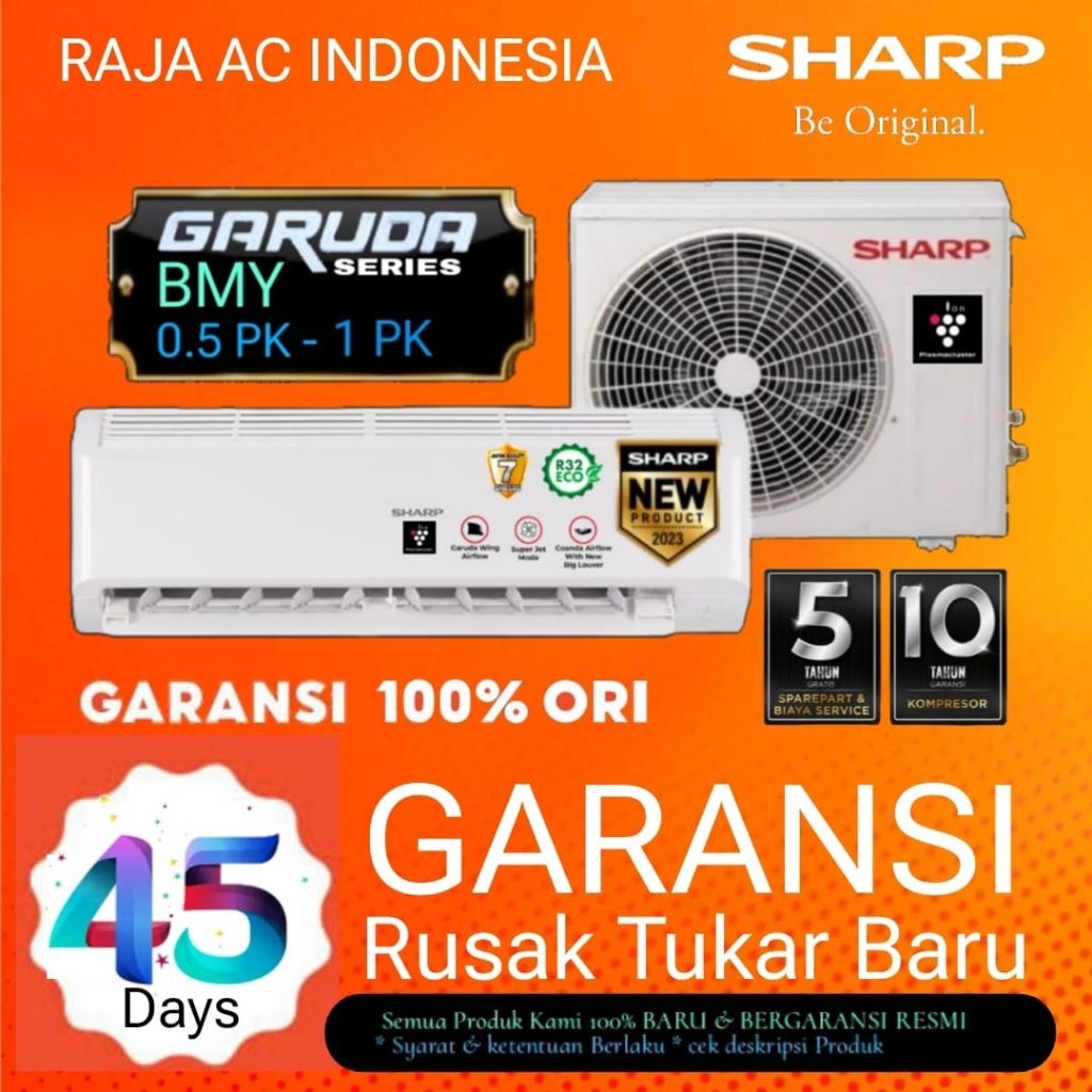 AC SHARP  0.5 PK - 2 PK  PLASMACLUSTER SERIES BMY + Pemasangan & bisa tukar tambah