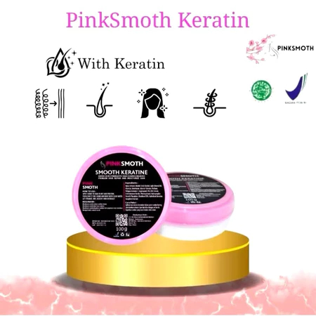 Pelurus Rambut Pinksmoth Keratin Ukuran Besar BPOM Smothing Keratin Rambut Pinksmoth