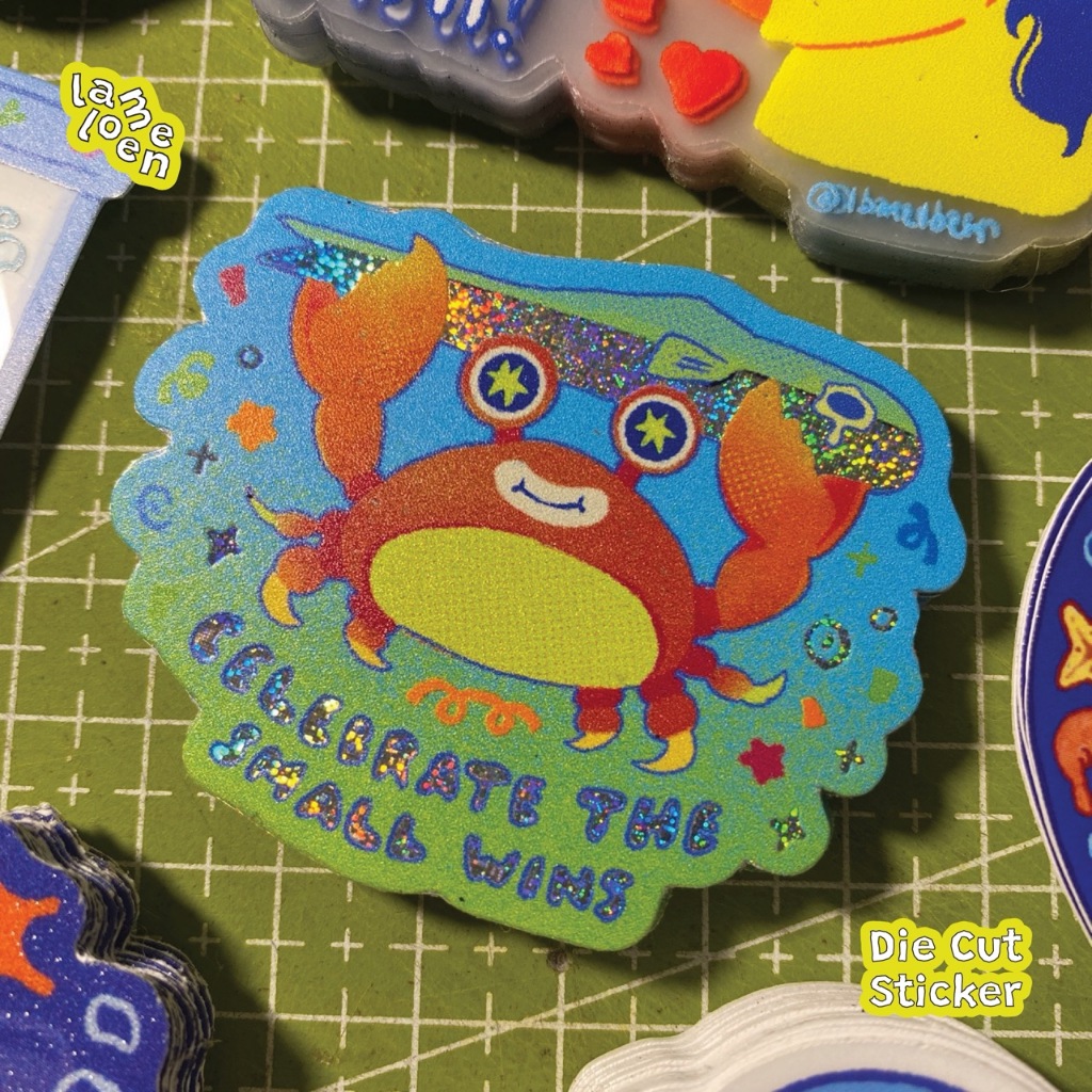 

Lameloen's Fish Tank Friends - Celebrate the Small Wins Diecut Sticker