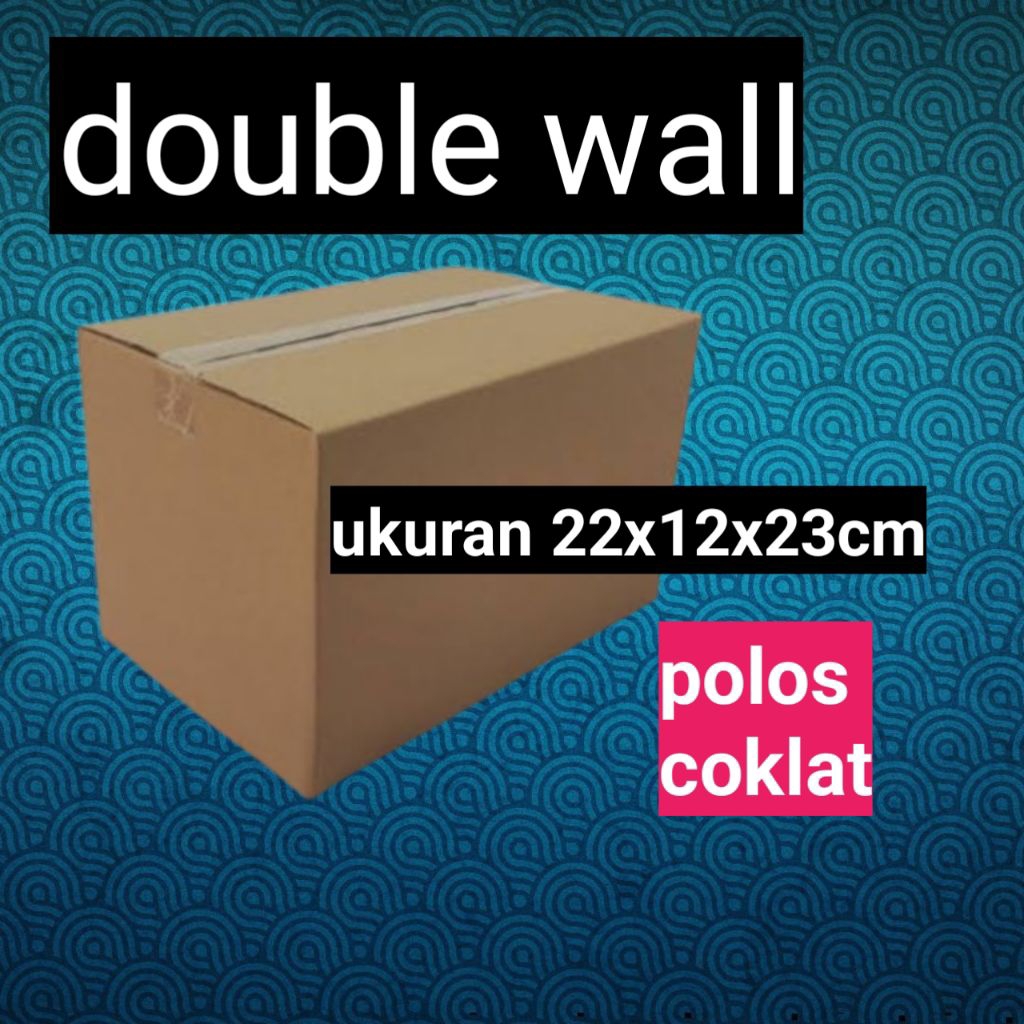 

kardus double wall ukuran 22x12x23cm polos