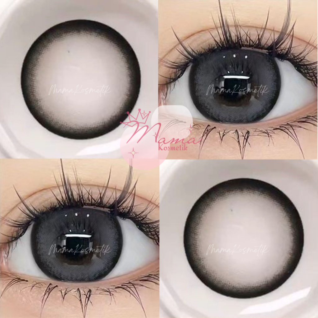 M19 Softlens Grey Big Eyes  15 mm  Abu-abu Gelap Soflens Makeup Bold Terbaru Lensa Mata Grey Minus S