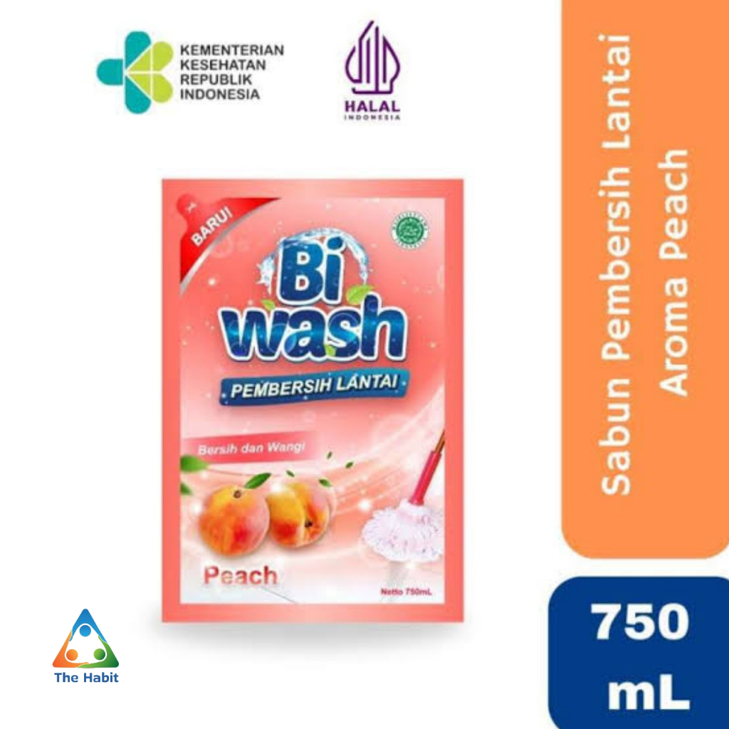 (The Habit) Bi Wash Pembersih Lantai Aroma Peach Pouch 750ML