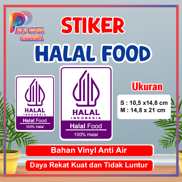 

Sticker stiker halal food