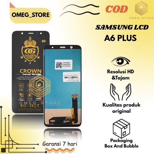 LCD G0LDEN CROWN FULSET SAMSUNG A6 PLUS / A605 PERSISI TOUCHSCREEN ORIGINAL COMPLETE...