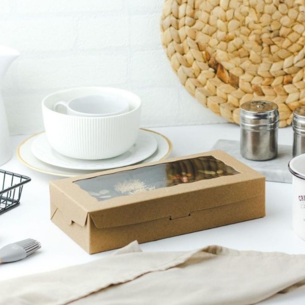 

BOX BROWNIES 23 - Dus bolu gulung packaging hampers kotak kue brownis kardus bolgul laminasi 23x11x5 cm