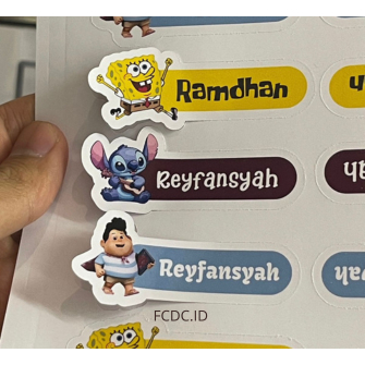 

Sticker Label Nama Anak Sekolah - Custom Karakter