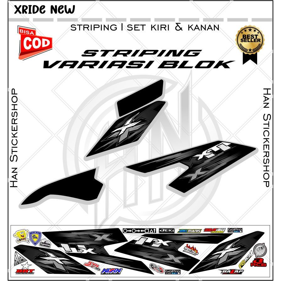Cod Sticker Striping Variasi Xride New Dengan Desain Moster TTX Variasi Sticker Xride