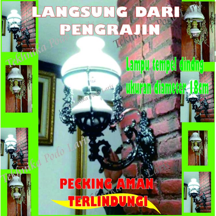 Lampu tempel dinding ukuran diameter 18cm,lampu antik tempel dinding,lampu hias,lampu antik