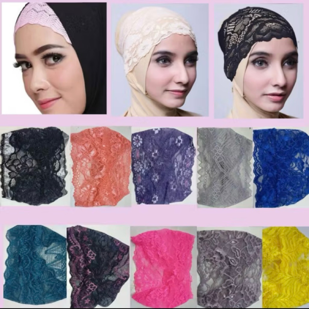 Ciput brokat / bandana brokat / ciput renda / inner renda / inner brokat /  dalaman brokat / dalaman