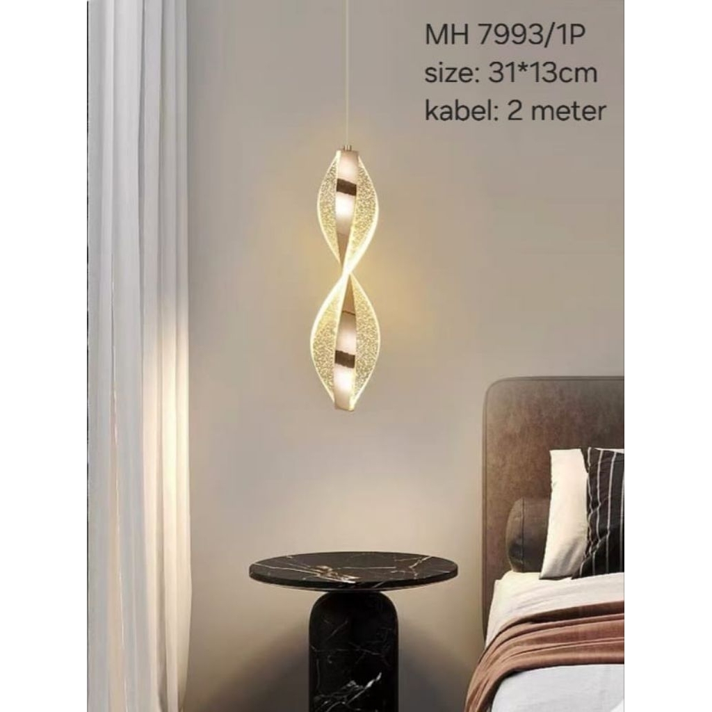 LAMPU GANTUNG HIAS LED MINIMALIS MODERN KAMAR TIDUR MINI BAR 1 LAMPU ELEGANT