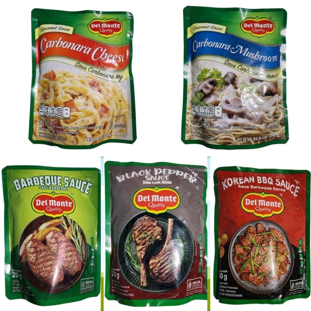 

Del Monte Sauce, Saus Barbeque, Korean BBQ, Carbonara Jamur, Keju