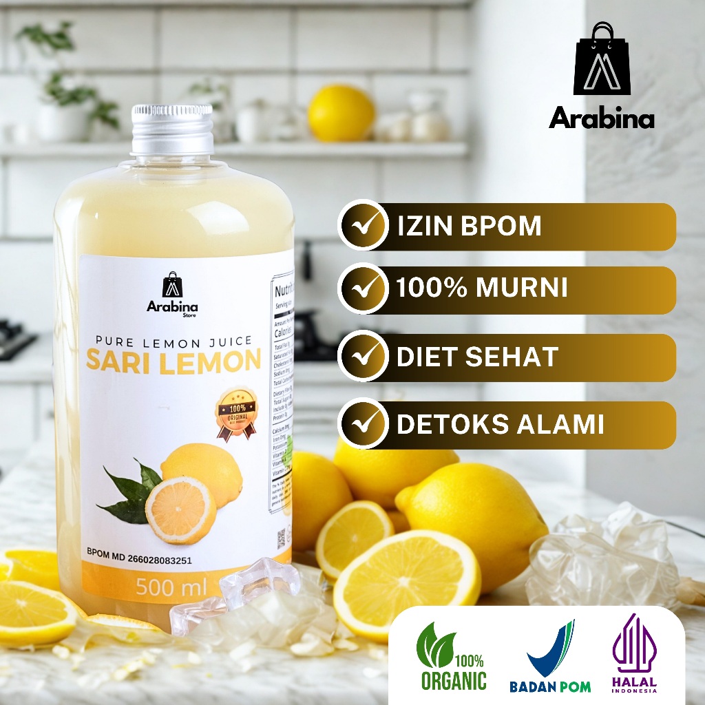 

Arabina Sari Lemon Murni Asli 100% Diet Tanpa Pengawet
