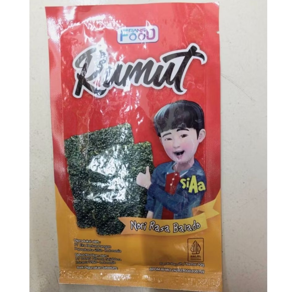 

Ransfood Rumut Nori rasa pedas / Ayam bawang dan udang 10gr