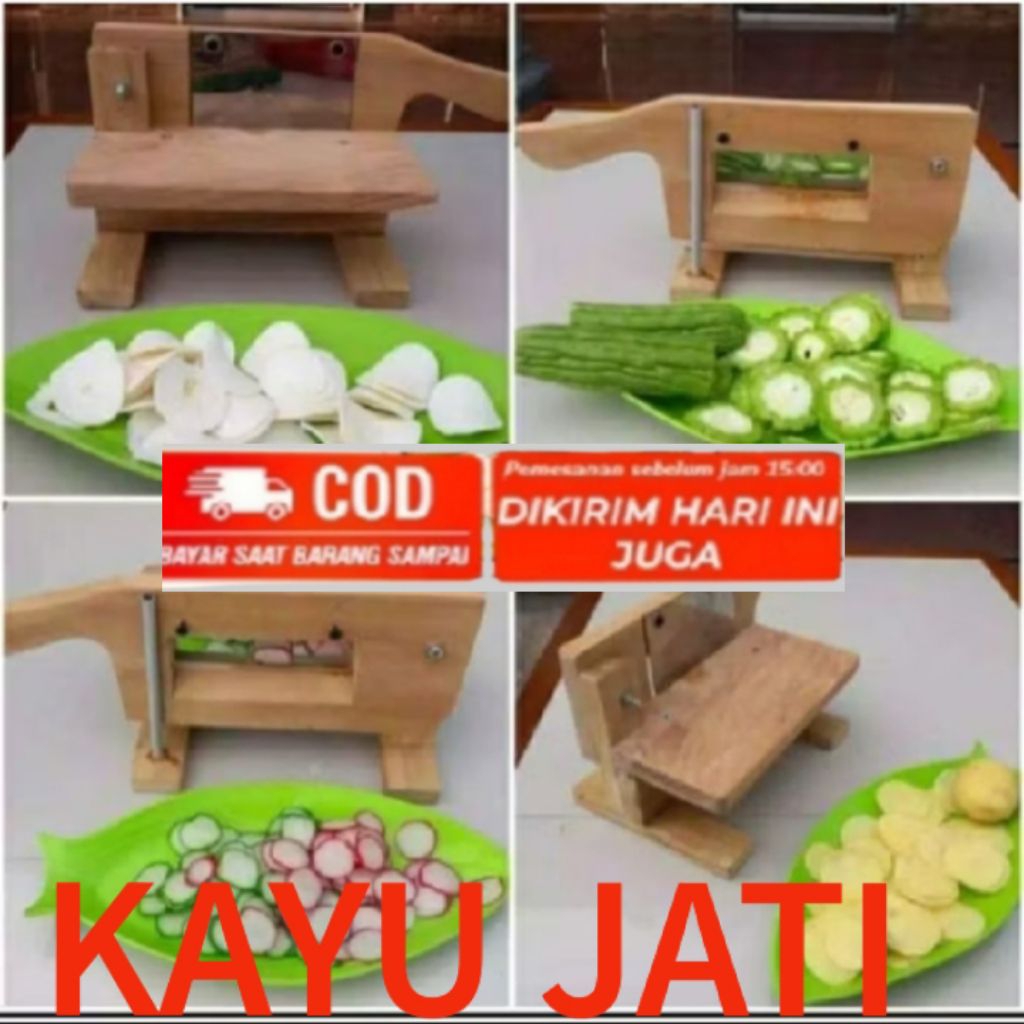 ALAT PEMOTONG KERIPIK SINGKONG TEMPE KERUPUK DAUN PANDAN Kayu jati