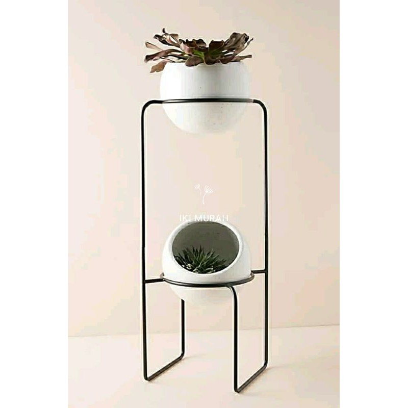 STANDING RAK POT BUNGA 2 SUSUN / STANDING RAK POT BUNGA MINIMALIS/STANDING RAK POT BUNGA TERMURAH