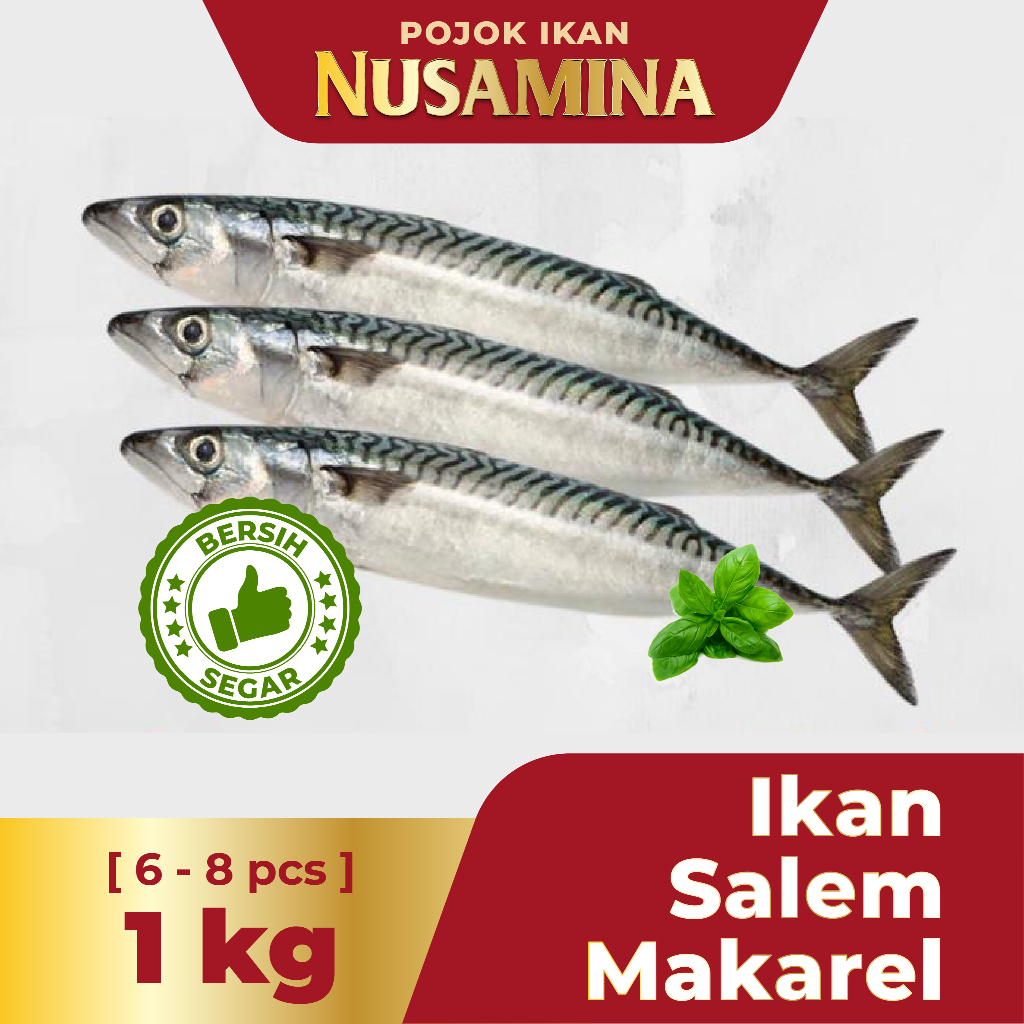

Nusamina Ikan Salem Mackarel Bersih Segar Frozen [6-8 pcs] 1kg
