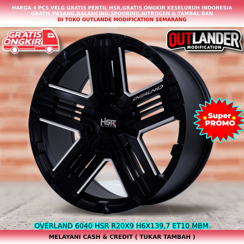 velg mobil ring20 lobang 6 untuk mobil Fortuner Hilux Double Land Cruiser dll hsr overland ring20