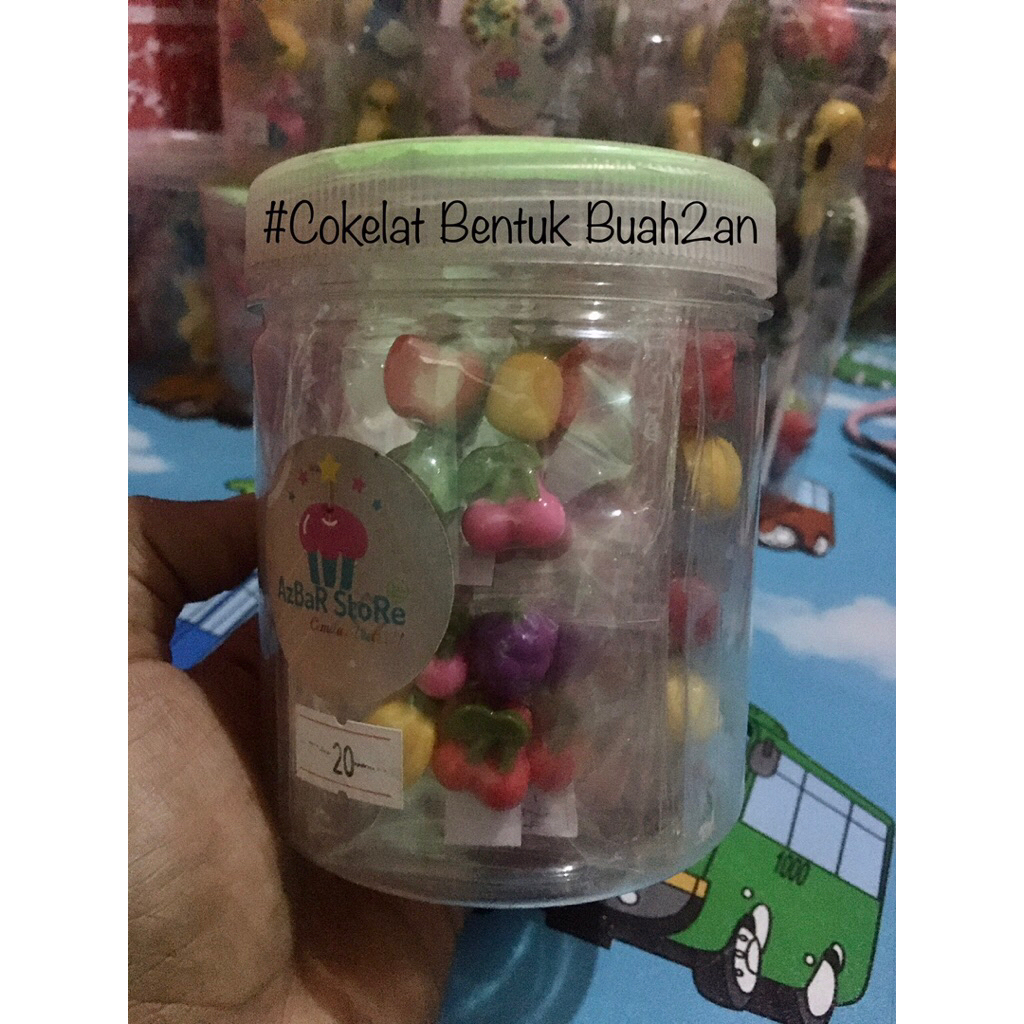 

1 Toples Paket usaha Cokelat Karakter Buah-buahan Mini isi 20 Bungkus