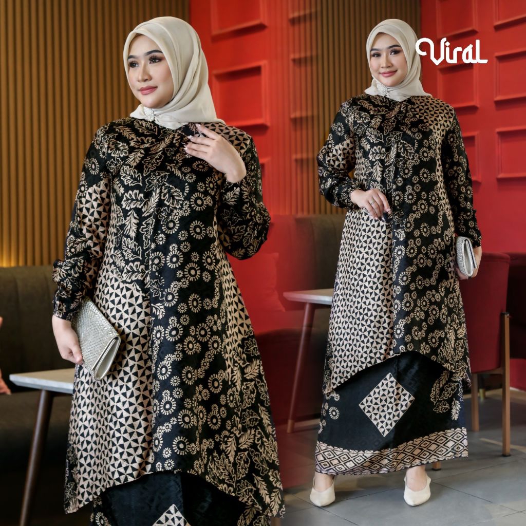 BAJU KURUNG MELAYU SET GAMIS WANITA MEWAH STELAN GAMIS SUTRA KEKINIAN SET GAMIS BATIK WANITA