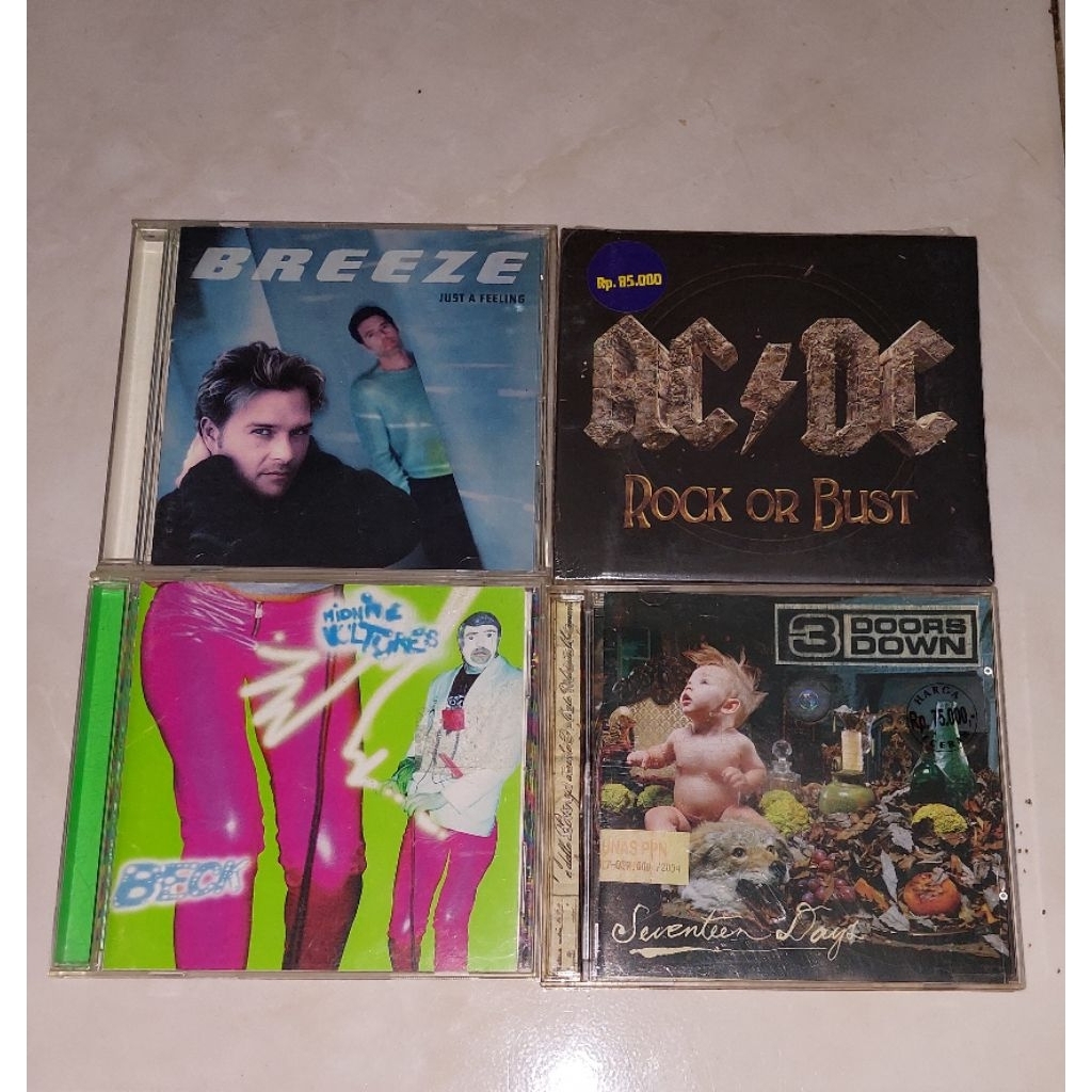 cd BREEZE-Just A Feeling / AC/DC-Rock Or Bust / BECK-Midnite Vultures / 3 DOORS DOWN-Seventeen Days