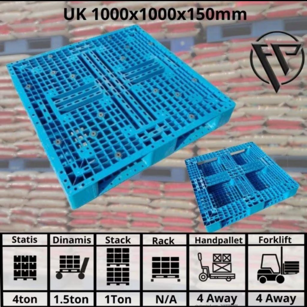 

palet pelastik industri bagus untu tatakn barng ukuran 100x100x15