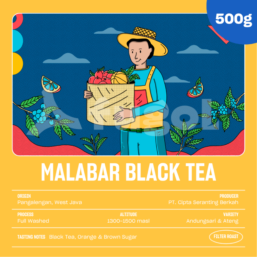 

Kopi Arabika MALABAR BLACK TEA (500 gr) Single Origin Specialty Coffee Arabica