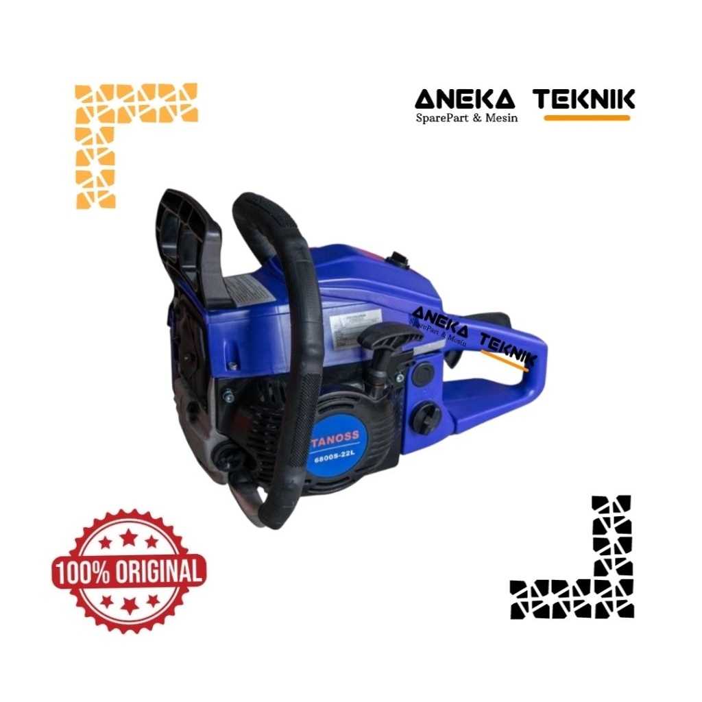 Aneka Teknik Mesin Gergaji Kayu Chainsaw Senso Sinso Tanoss 6800 S - 22 L / 55 Cc + Bar & Rantai